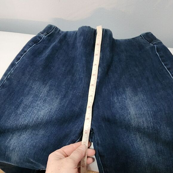 Soft Surroundings Pull On Jeans Small Blue Denim Stretch Skinny Leg High Rise - Picture 4 of 6